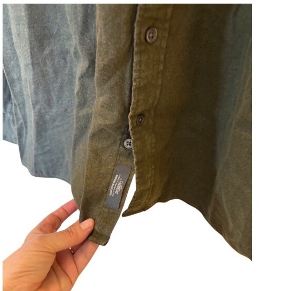 Rodd & Gunn Mens XL Olive Green Italian Fabric Cotton Lyocell Sports Fit Shirt - Picture 4 of 9